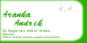 aranka andrik business card